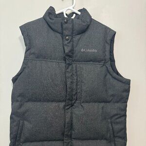 Columbia Gray Feather Down Puffer Vest Jacket Size L